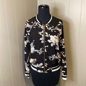 Z Discovery Clothing Company Women’s Light Floral Bomber Jacket Zip Up